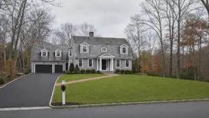 Property after a finished fall cleanup in Mystic CT with every leaf cleared