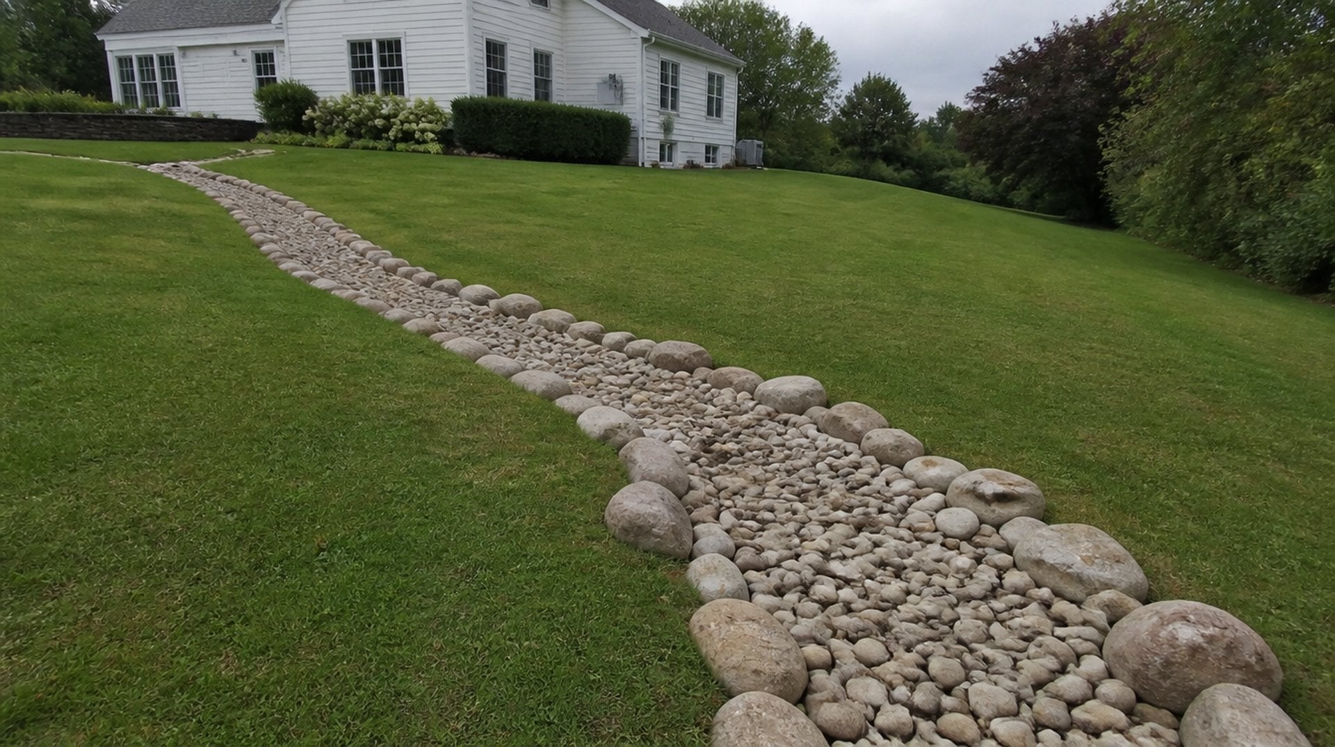 Yard drainage in Mystic CT