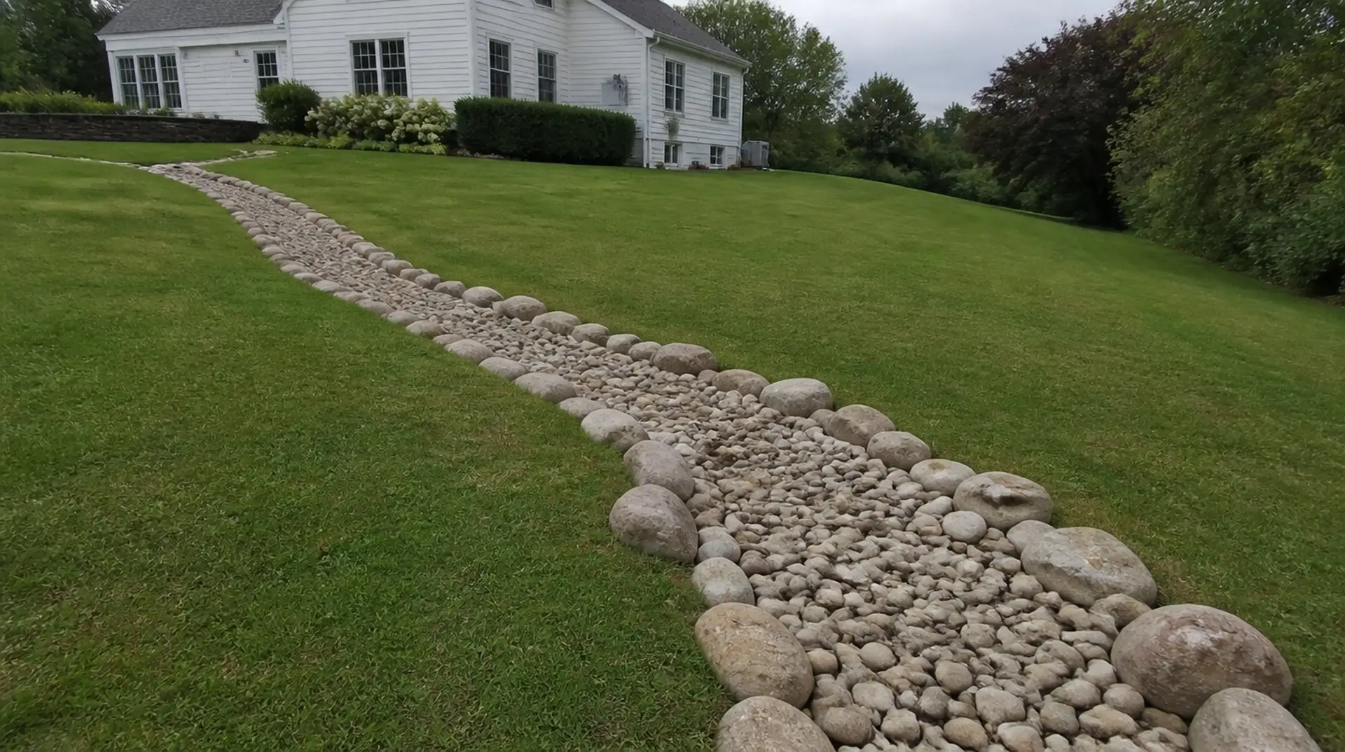 Yard drainage in Ledyard CT