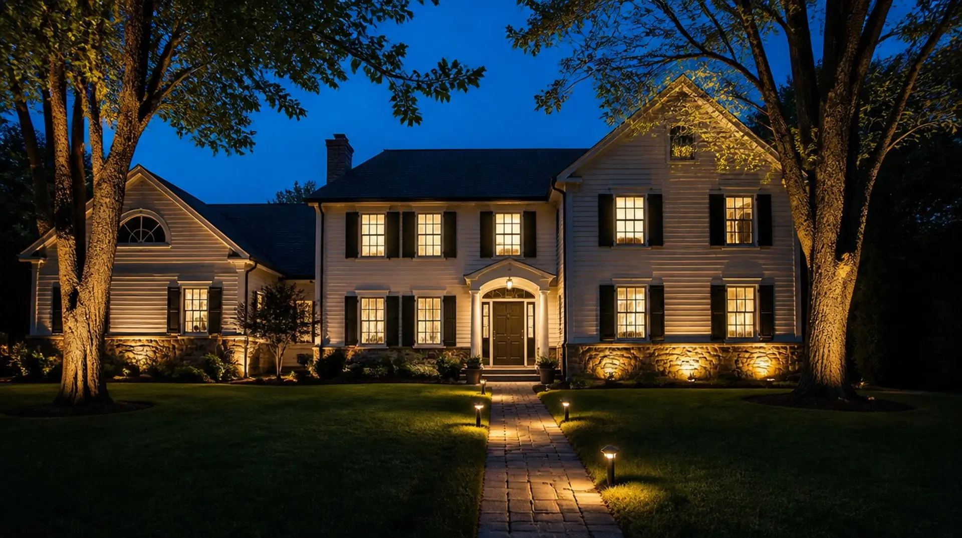 Landscape lighting in Ledyard CT